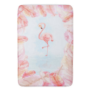 Grappige Flamingo liefhebbers Flamingo Feather P Badmat