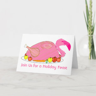 Grappige Flamingo Thanksgiving-diner