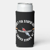 Grappige flebotomist kan niet stom repareren (Seltzer Voorkant)