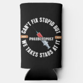 Grappige flebotomist kan niet stom repareren (Achterkant)