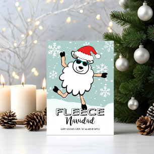 Grappige Fleece Navidad Dansende Schaap Kerstman K Feestdagenkaart