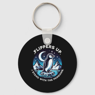Grappige flippers omhoog Ik sta met de pinguïns Sleutelhanger