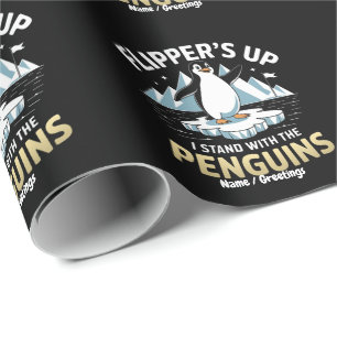 Grappige Flippers Omhoog, Sta Bij De Moedige Pingu Cadeaupapier