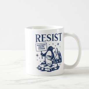 Grappige flippers verzetten zich tegen pinguïns koffiemok