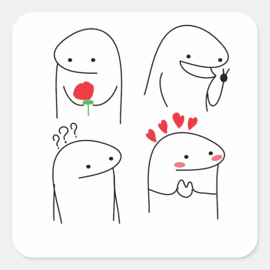 Grappige Flork memes, flork, meme, flork Vierkante Sticker (Voorkant)