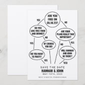 Grappige Flowchart Trouw Save the Date (Voorkant / Achterkant)