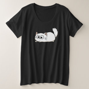 Grappige Fluffy Staart Kat Grote Maat T-shirt