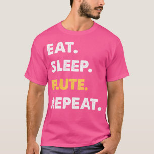 Grappige fluit kleding eet slaap fluit herhalen t-shirt