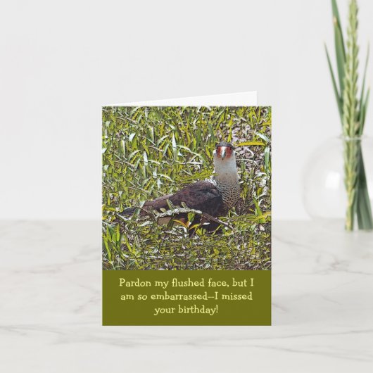 GRAPPIGE FLUSHED-FACED BIRD / VERLATE VERJAARDAG K KAART (Voorkant)