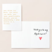 Grappige folie bruidsmeisje kaart (Display)