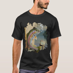 Grappige forel met een hoed t-shirt