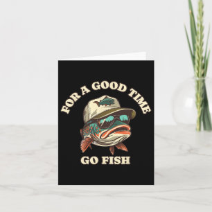 Grappige Forel Visser Vissen Goede Tijd Grap Kaart