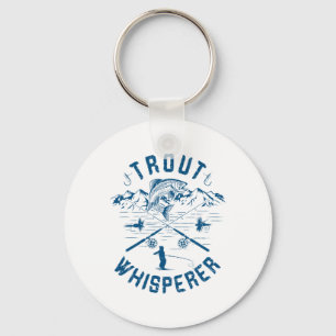Grappige Forel Vliegvissen Verjaardag Kerst Vader Sleutelhanger