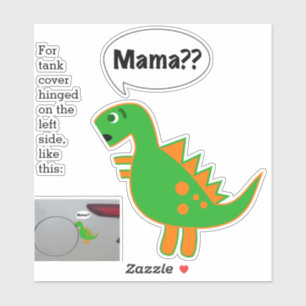 Grappige Fossil Fuel sticker Baby Dino naar links