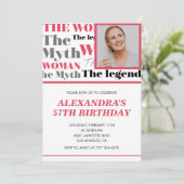 Grappige foto 57e verjaardag uitnodiging Contempor (Staand voorkant)