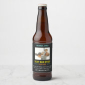 Grappige foto beste papa ooit eerste Vaderdag Bier Etiket (Voorkant)