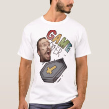 Grappige foto Halloween/Gamers spel over doodskist