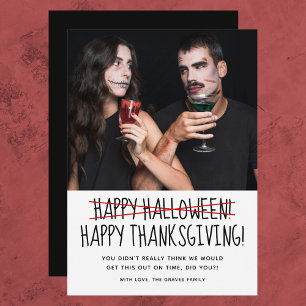 Grappige foto Happy Halloween Kaart