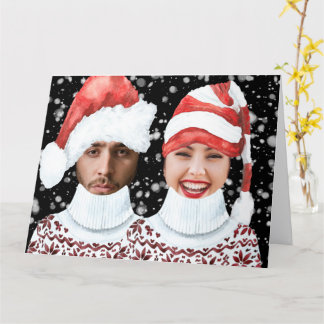 Grappige foto Kerstman en Elf Persoonlijke Kerstmi Kaart
