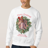 Grappige foto Lelijke kerstvakantie krans Trui (Voorkant)