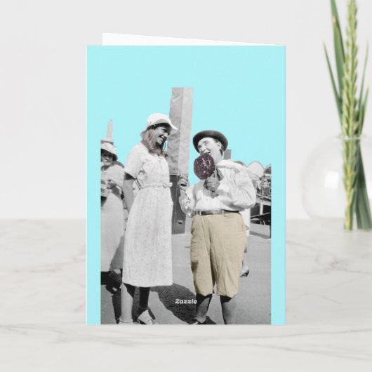 GRAPPIGE FOTO LIEFDE OP HET EERSTE GEZICHT FLIRTE KAART (Achterkant)