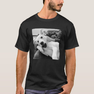 Grappige foto van Happy Dog B & W Fotografie T-shirt
