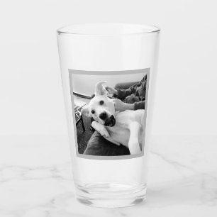 Grappige foto van Hond Beste Pap en Vriend B & W Glas