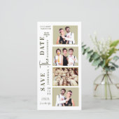 Grappige Fotocabine Strip Snorhaar Koppels  Save The Date (Staand voorkant)