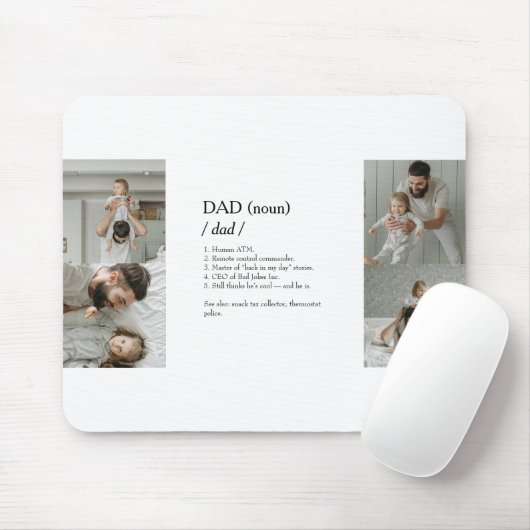 Grappige Fotocollage Mousepad met Dad Definities Muismat (Met muis)