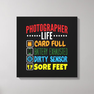 Grappige Fotograaf Life Checklist Canvas Afdruk