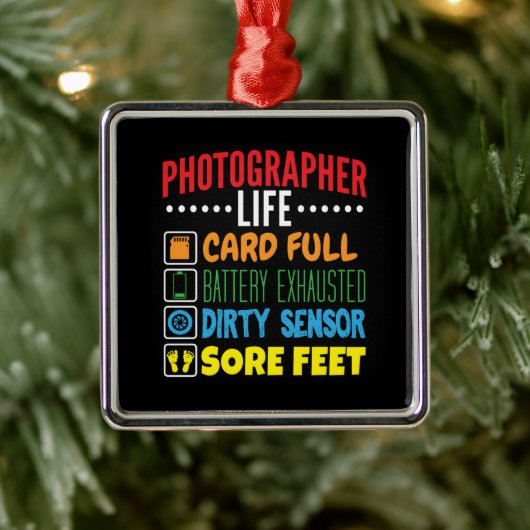 Grappige Fotograaf Life Checklist Metalen Ornament (Boom)