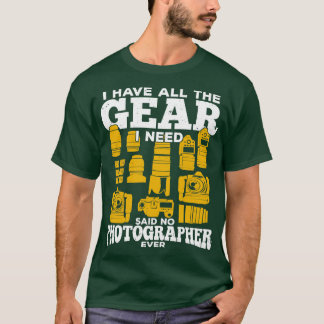 Grappige fotografieapparatuur fotograaf cadeau t-shirt