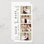 Grappige Fotohokje Strip Snor Couples Save The Date (Voorkant / Achterkant)