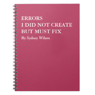 Grappige Foutherstelling Gepersonaliseerd Werk Notitieboek