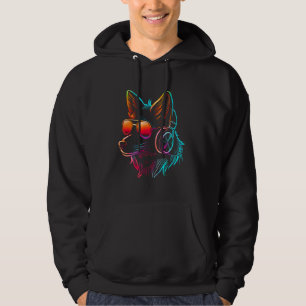 Grappige Fox Animal Headphone Grafische Schattigee Hoodie