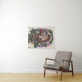 Grappige Fox Mad Hatter Alice in Wonderland Art Wandkleed (In Situ (horizontaal))
