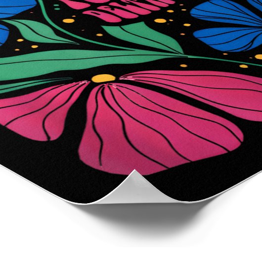 Grappige Foxdraaft Deltas Tangos Flower Boho Poster (Hoek)