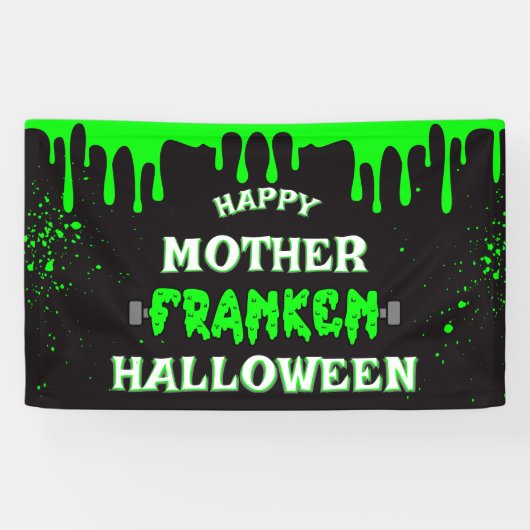 Grappige Frankenstein Gelukkige Moeder Franken Hal Spandoek (Horizontaal)