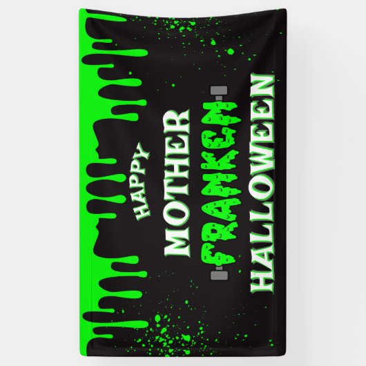 Grappige Frankenstein Gelukkige Moeder Franken Hal Spandoek (Verticaal)