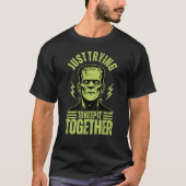 Grappige Frankenstein Retro Monster Dark Humor T-shirt (Voorkant)