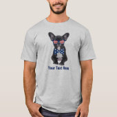 Grappige Franse Bulldog 4th van juli USA Custom T-shirt (Voorkant)