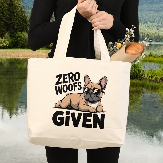 Grappige Franse Bulldog Antisocial Frenchie Honden Grote Tote Bag