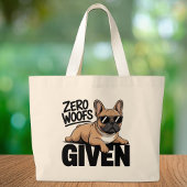 Grappige Franse Bulldog Antisocial Frenchie Honden Grote Tote Bag