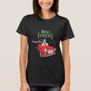 Grappige Franse Bulldog Die Rode Auto Rijdt Pretti T-shirt