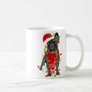 Grappige Franse Bulldog Hond Kerstboom Kerstlichtj Koffiemok