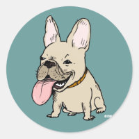 Grappige Franse Bulldog met Grote Tong Uitgestoken