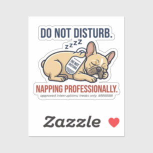 Grappige Franse Bulldog Niet Storen Slapende Frenc Sticker