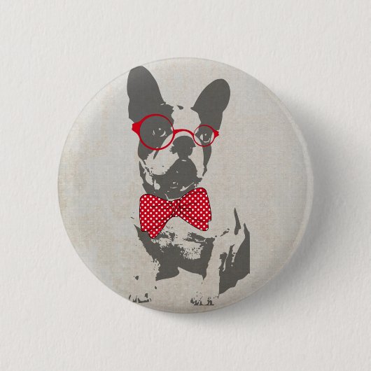  Grappige Franse Bulldog Ronde Button 5,7 Cm (Voorkant)