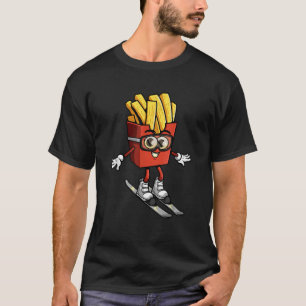 Grappige Franse Frites Ski Aardappel Frieten Skile T-shirt