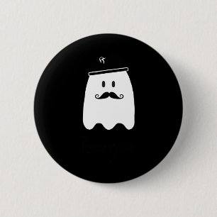 Grappige Franse leraar Halloween Bonjour Ghost Ronde Button 5,7 Cm